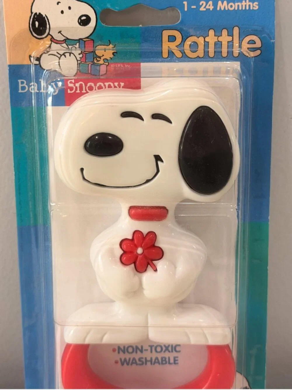 Vintage Baby Snoopy United Feature Syndicate Peanuts Rattle Toy Non Toxic
